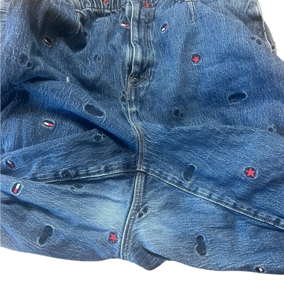 Tommy Hilfiger Blue Straight Leg Jeans with Embroidered size 18 - Picture 9 of 14